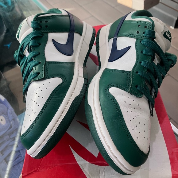 Women’s Nike Dunk Low Retro Gorge Green Midnight Navy Size 7.5 - Picture 5 of 7